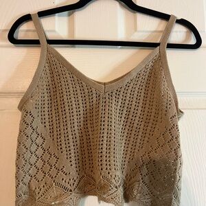 Tan Crochet Women's Top